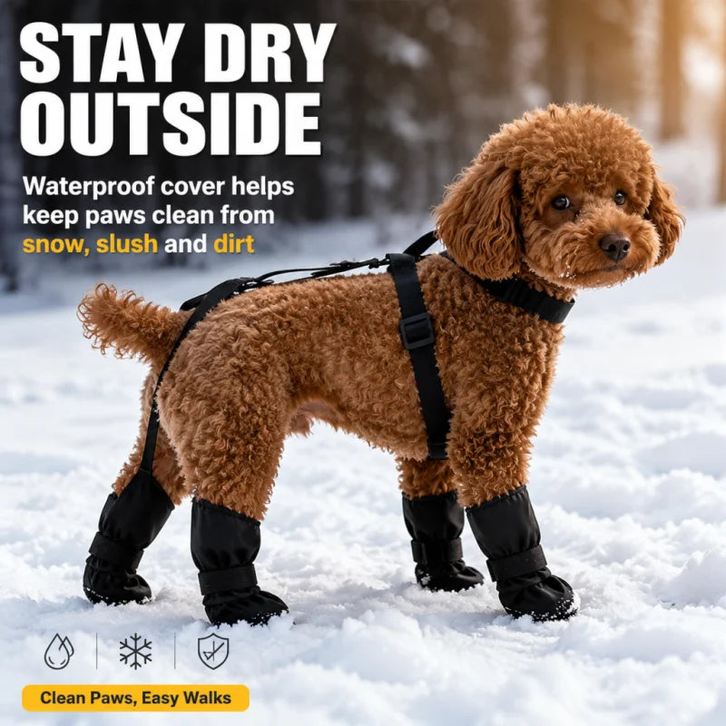 Waterproof Dog Shoes Adjustable Dog Boots Pet Breathbale Shoes Outdoor Walking Soft French Bulldog Pet Paws Anti-dirt Protector